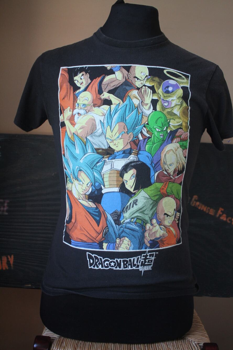 Dragon Ball Super Goku Vegeta Anime Character Graphic T-Shirt Black Small